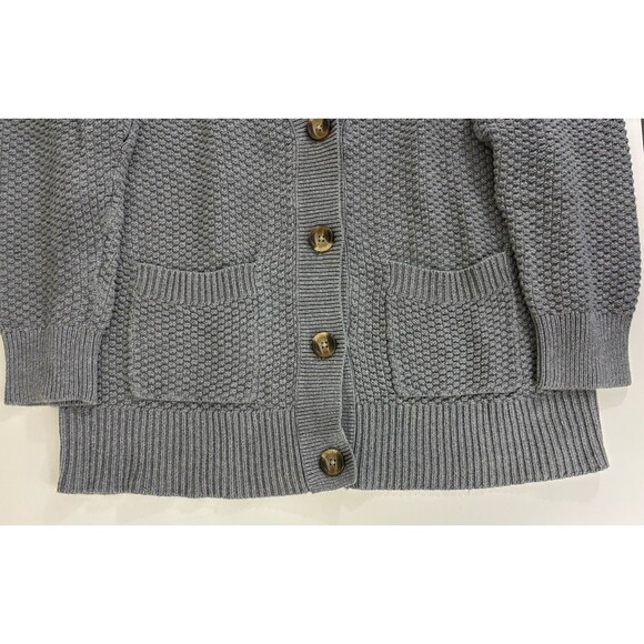 Aerie Long Gray Cotton Varsity Cardigan Sweater Women’s S Oversize Boyfriend - Picture 8 of 8